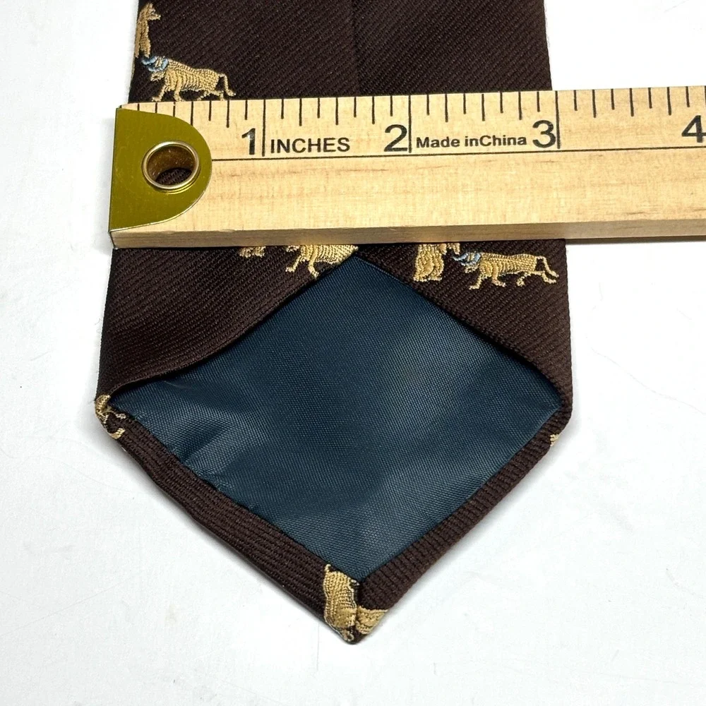 Blue Chip Gifts Necktie Mens OS Brown‎ Bull and Bear Finance Tie Stock Market